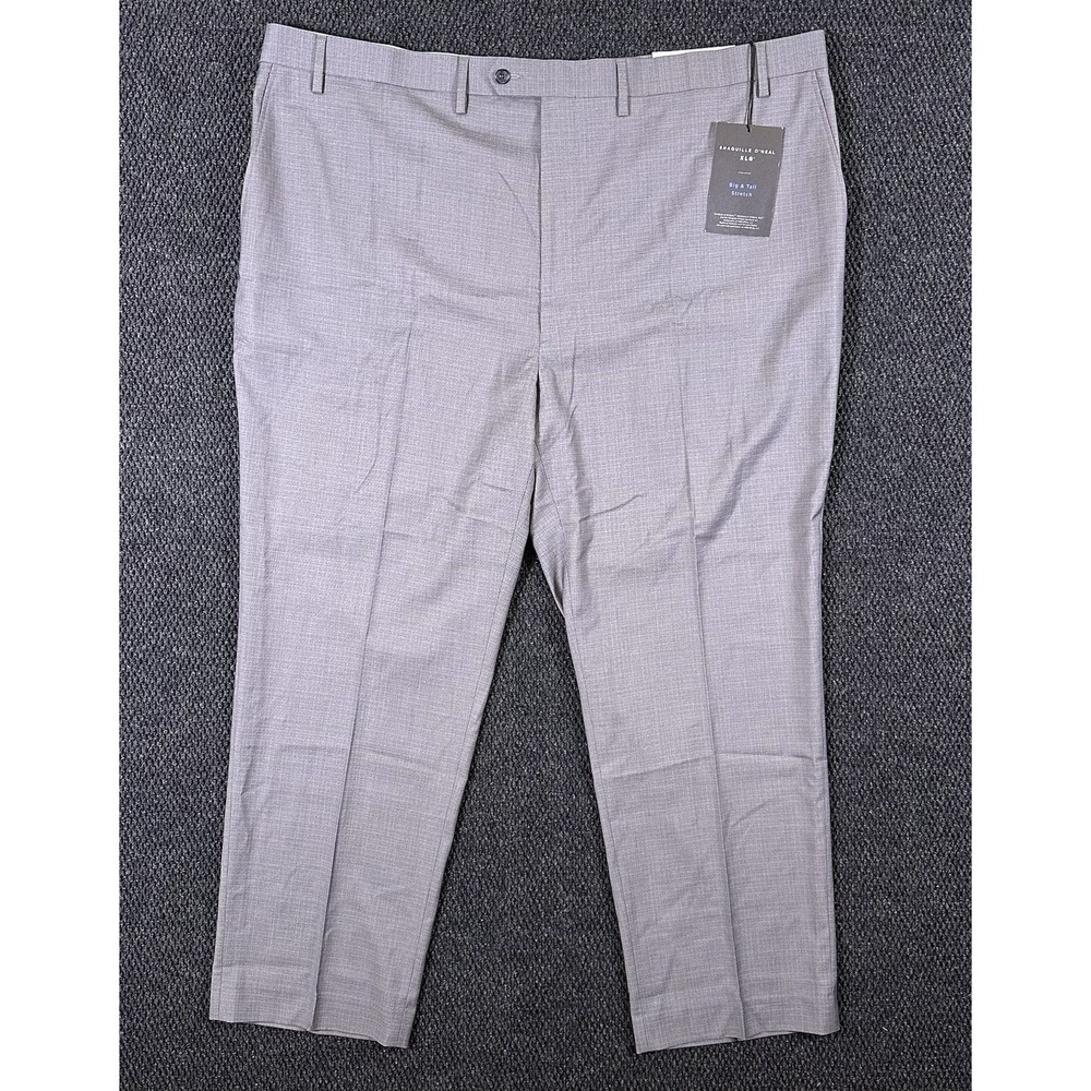 Shaquille O'Neal XLG Men's Dress Pants NWT 48x30 Gray Big & Tall Stretch Suit